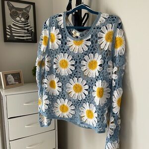 Floral Crochet Sweater